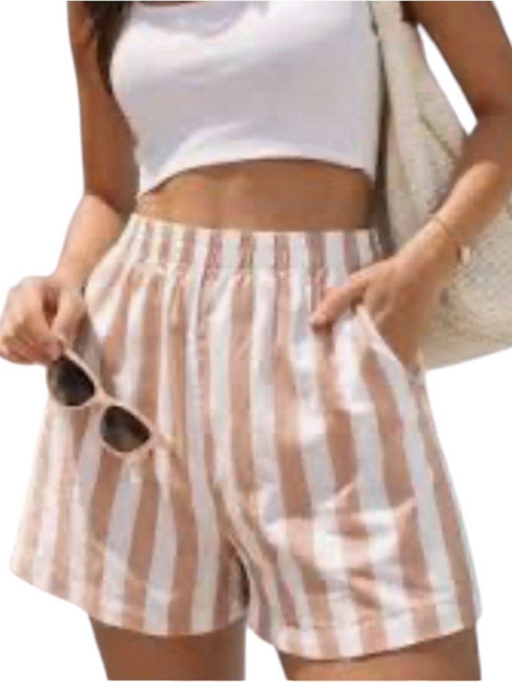 Abercrombie & Fitch Striped Shorts NWT Size M Beach Resort Cruise Classic